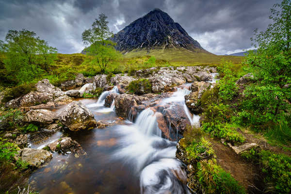 poster pemandangan alam gunung Scotland Mountains Stones Rivers Trees 1Z