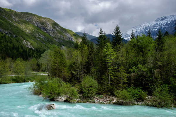 poster pemandangan alam gunung Slovenia Mountains Rivers Forests Bovec 1Z