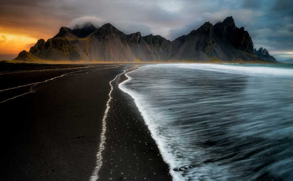 poster pegunungan Beach Foam Iceland Mountain Nature Sand Earth Beach APC