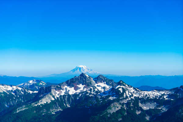 poster pegunungan mountains peak blue sky hd 5k WPS