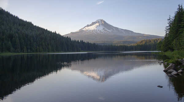 poster pegunungan Lake Mountains Forests USA Stones Mount Hood 1Z