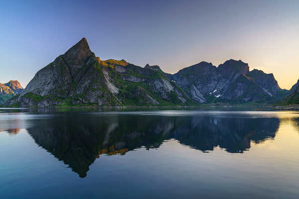 poster pemandangan alam gunung Norway Mountains Water Crag Reflection 1Z