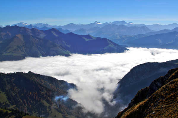 poster pemandangan alam gunung Aerial Fog Mountain Nature Valley Earth Fog APC