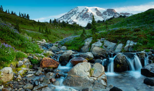 poster pemandangan alam gunung Landscape Mountain Nature Rock Stream Earth Stream APC