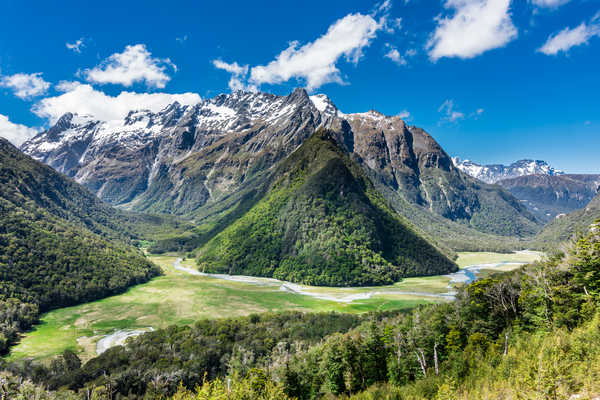 poster pemandangan alam gunung New Zealand Mountains Scenery Forests Humboldt 1Z