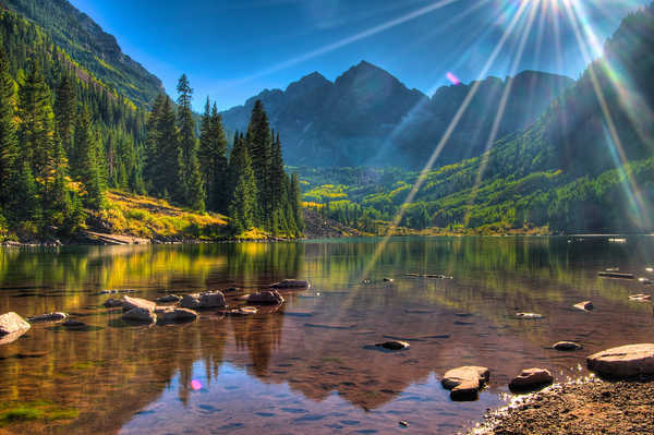 poster gunung Mountains Maroon Bells APC