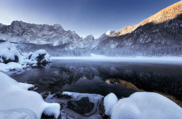 Poster Pemandangan Gunung Lake Mountain Nature Reflection Snow Earth Reflection APC