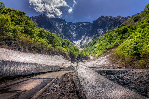 poster pemandangan alam gunung Japan Mountains Forests Roads Tanigawa 1Z