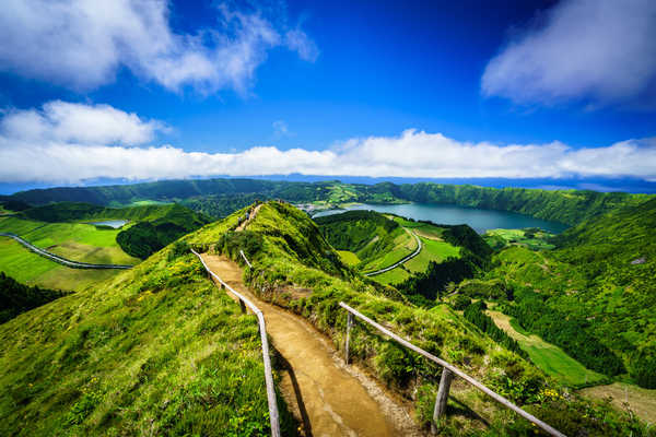 poster pemandangan alam gunung Portugal Coast Ocean Sky Mountains Scenery Azores 1Z