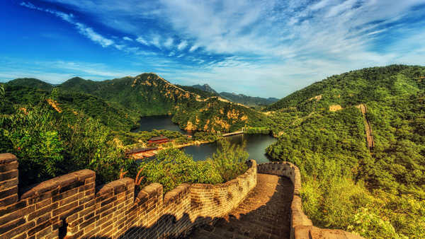 poster gunung Mountains The Great Wall of China Scenery HDR 1Z