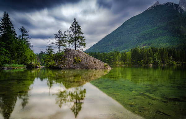 poster gunung Germany Mountains Forests Lake Scenery Hintersee 1Z