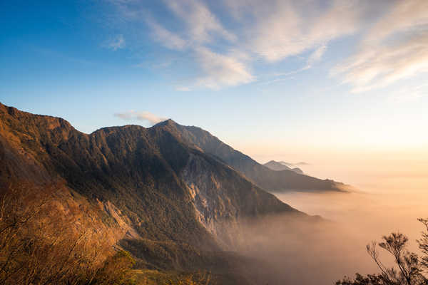 poster pegunungan Taiwan Mountains Sky Beidawu National Trail Moss 1Z