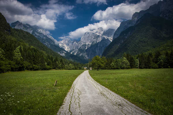 poster gunung Mountains Roads Forests Grass 1Z