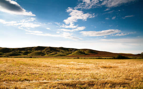 poster pegunungan Cloud Field Grass Mountain Sky Summer Earth Landscape APC