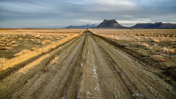 poster pemandangan alam gunung USA Roads Mountains Factory Butte Upper Blue Hills 1Z