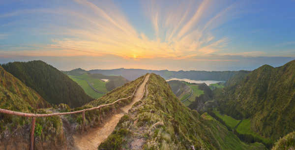 poster pegunungan Portugal Sunrises and sunsets Mountains Azores 1Z