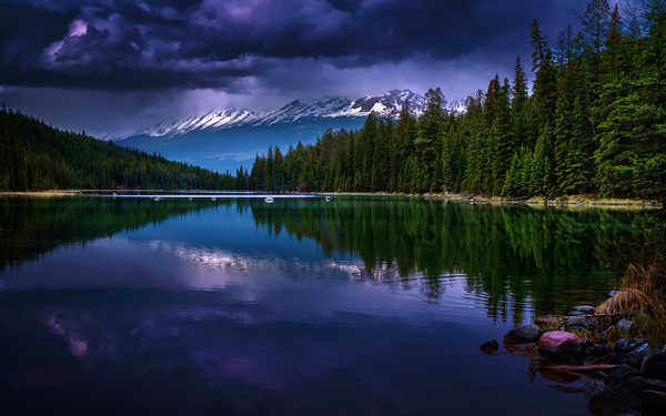 poster gunung Canada Mountains Lake 1Z 001