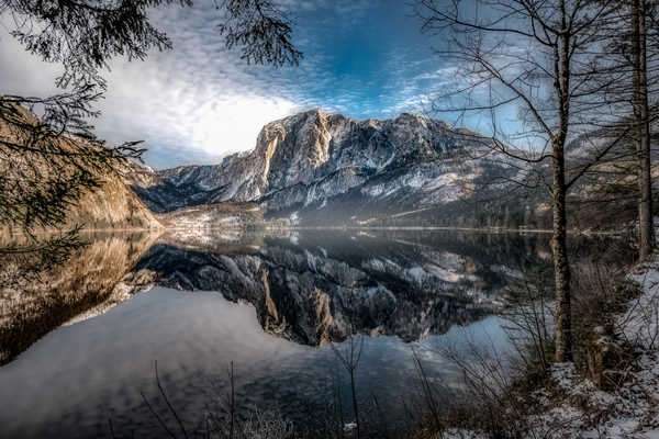 poster gunung Mountains Lake Austria Scenery Altaussee Styria 1Z