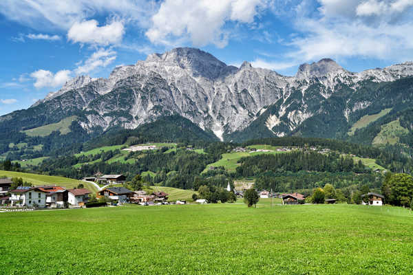 Poster Pemandangan Gunung Mountains Grasslands Scenery Austria Salzburg 1Z