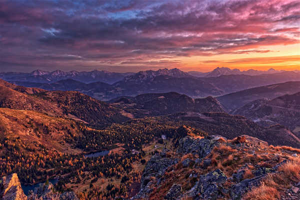 poster gunung Austria Mountains Sunrises and sunsets Scenery 1Z