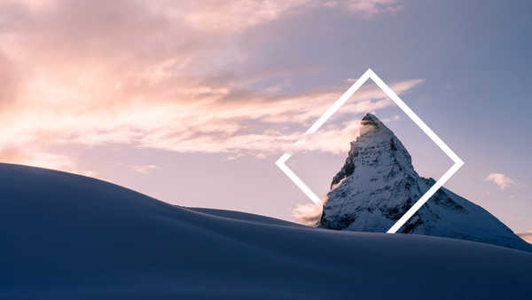 poster gunung peak geometric snow mountains winter 4k WPS