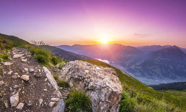 Poster Pemandangan Gunung sunrise alps mountains italy WPS