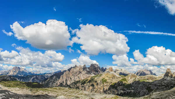 Poster Pemandangan Gunung Italy Scenery Mountains Sky Dolomiti Alps Clouds 1Z