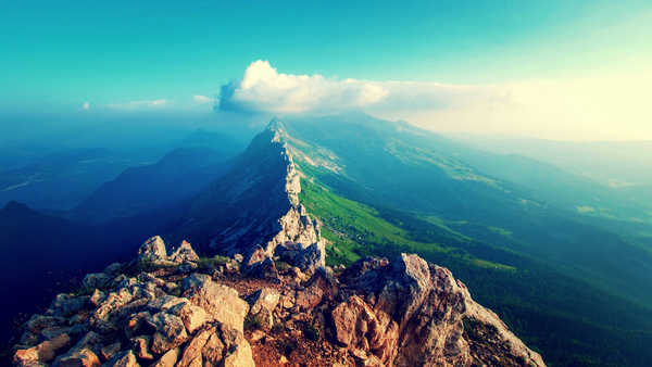 poster gunung mountain peak aerial view mountain range foehn hd WPS