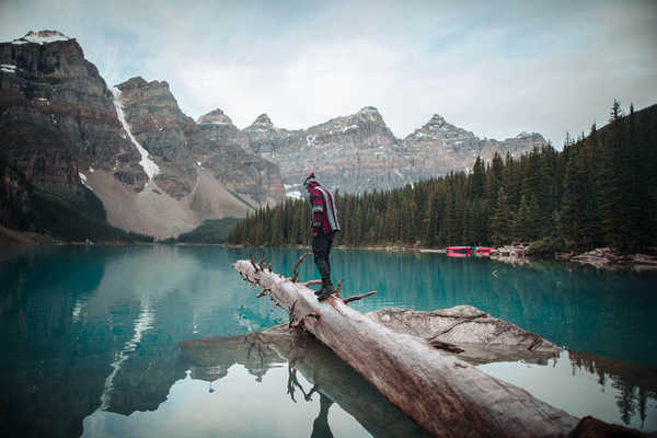 poster pemandangan alam gunung Canada Lake Mountains Parks Moraine Lake Alberta 1Z