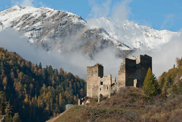 poster pegunungan Switzerland Mountains Forests Castles Ruins Snow 1Z