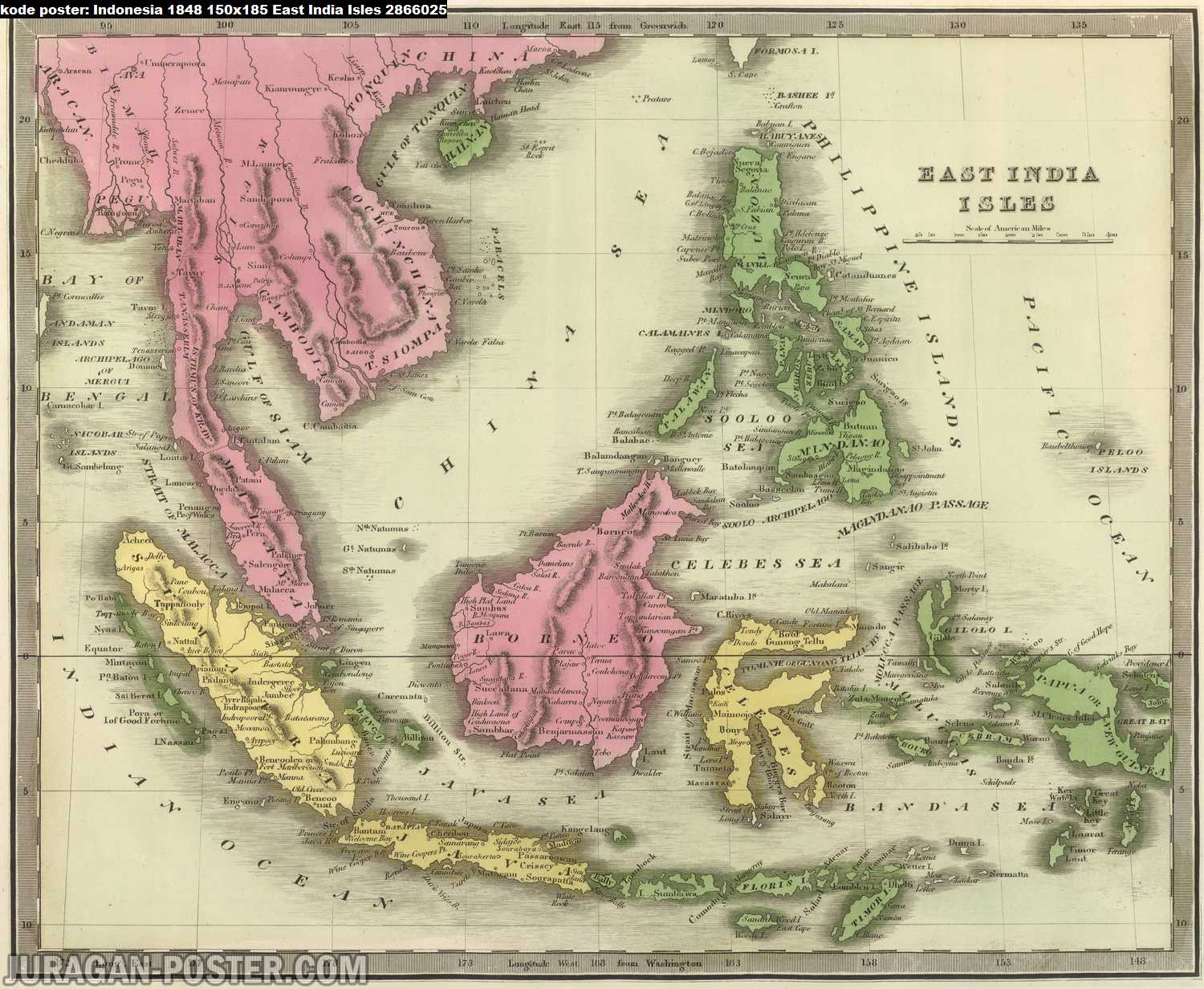 peta indonesia kuno tahun 1848