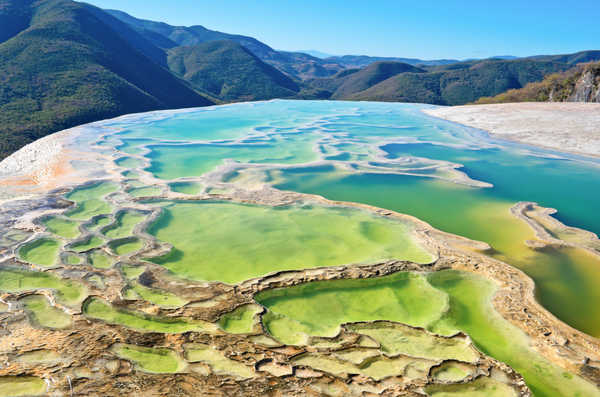 poster pegunungan Mexico Mountains Water Oaxaca Hierve el Agua 1Z