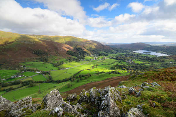 poster pemandangan alam gunung England Mountains Lake Grasslands Lake District 1Z