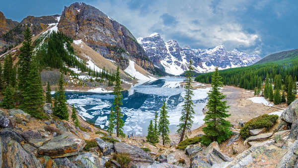 poster pegunungan Canada Lake Mountains 1Z 001