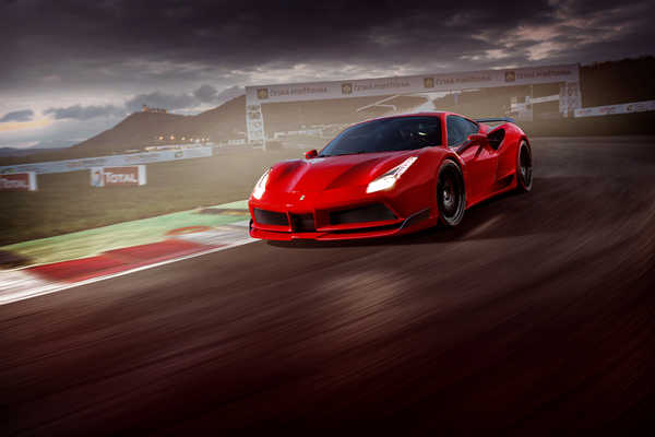 Poster Mobil Ferrari Ferrari 488 APC045