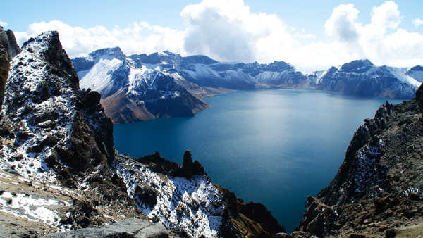 poster pemandangan alam gunung Lake Mountain Snow Winter Lakes Lake APC