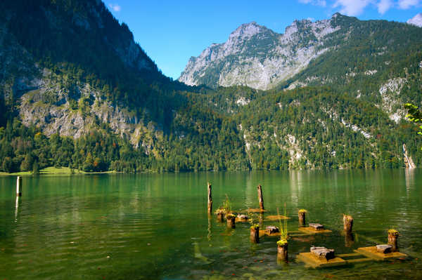 poster gunung Lake Mountains Forests Parks Germany Berchtesgaden 1Z