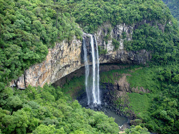 poster gunung Brazil Forests Mountains Waterfalls Caracol Falls 1Z