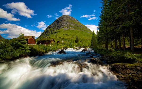 poster pemandangan alam gunung Forest Landscape Mountain Scenic Waterfalls Waterfall APC