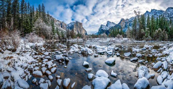 poster pemandangan alam gunung USA Parks Mountains Stones Winter Scenery Yosemite 1Z