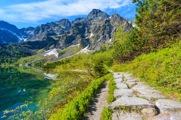 poster gunung Poland Mountains Lake Scenery Lake Morskie Oko 1Z