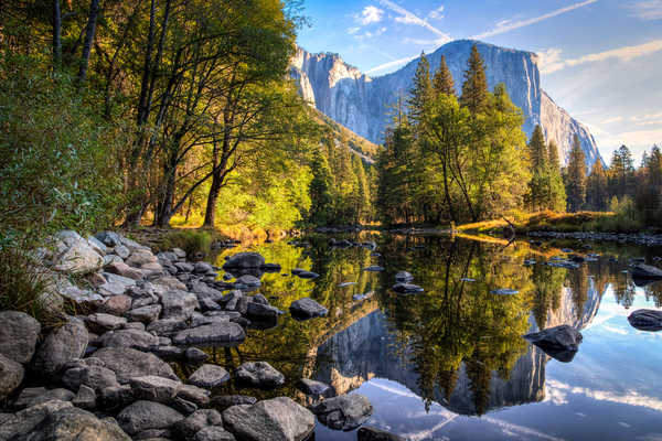 poster pemandangan alam gunung USA Mountains Lake Stones Parks Autumn California 1Z