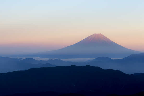 Poster Pemandangan Gunung mount fuji honshu island dawn tallest mountain volcano WPS