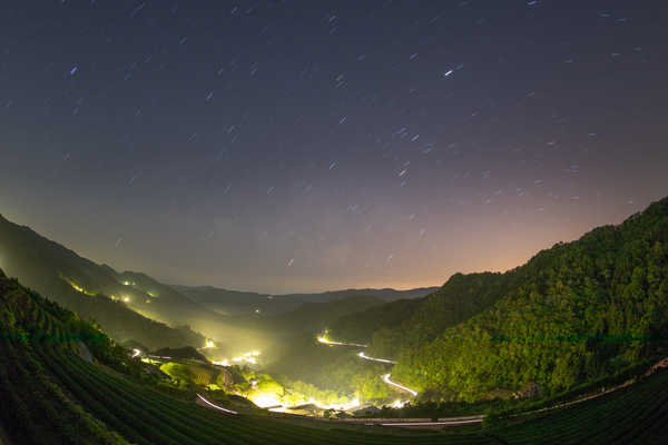 poster pemandangan alam gunung China Taiwan Mountains Forests Fields Roads Night 1Z