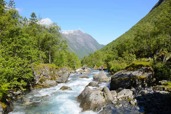 poster pemandangan alam gunung Rivers Stones Mountains Forests Norway Trollstigen 1Z