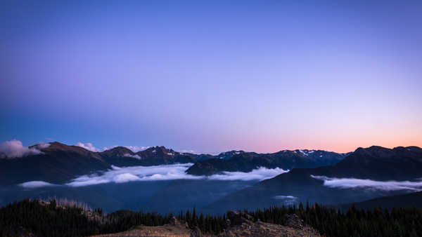 poster pemandangan alam gunung sunset blue mountains olympic national park washington 5k WPS