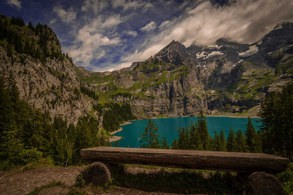 poster pemandangan alam gunung Switzerland Mountains Lake Scenery Kanton Bern 1Z