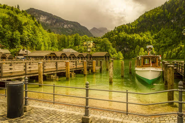 poster gunung Germany Lake Marinas Motorboat Mountains Forests 1Z