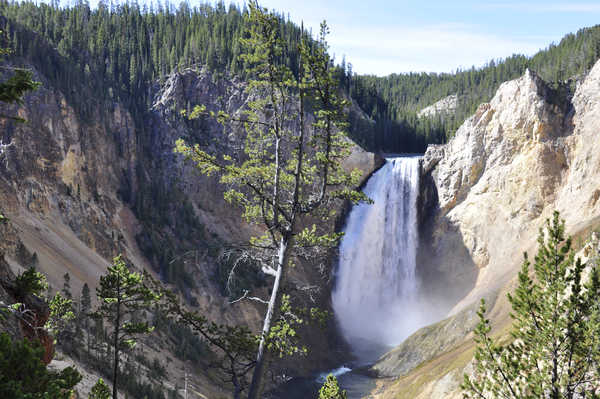 poster gunung Mountains Rivers Waterfalls USA Yellowstone River 1Z