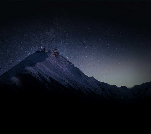 poster pemandangan alam gunung Mountain Night Stars Mountains Mountain APC